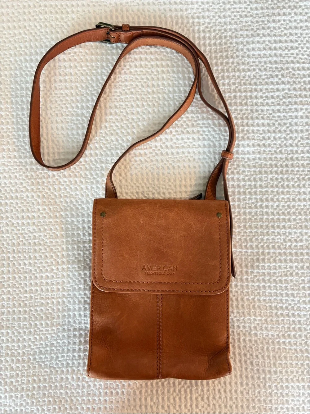 American Leather Co. Brandy Brown Leather Crossbody Bag